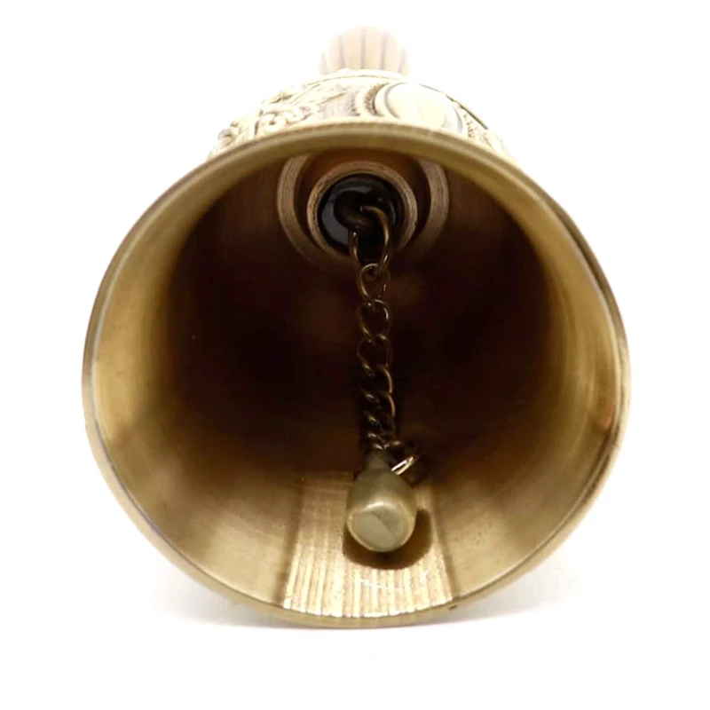 Metal Held Dinner Bell Brass Jingle Call for School Church Adults Classroom Wedding Decorative (2Pattern) | Дом и сад