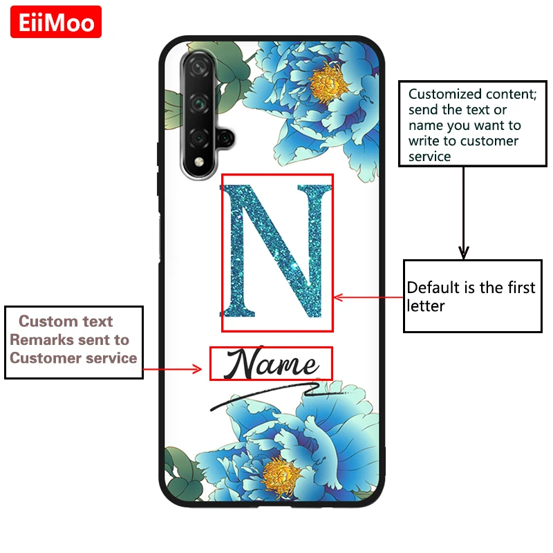 Чехол для телефона EiiMoo с индивидуальным именем и надписью Huawei Honor X10 V 30 20 10 9 Pro Plus