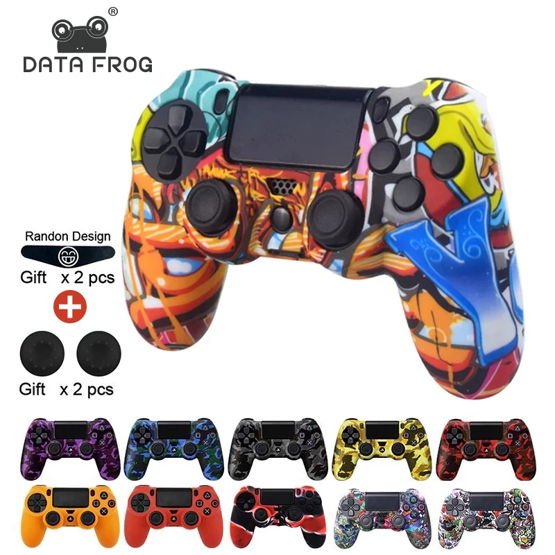 Силиконовый Камуфляжный защитный чехол Data Frog с светодиодный ффити для Playstation4/PS4