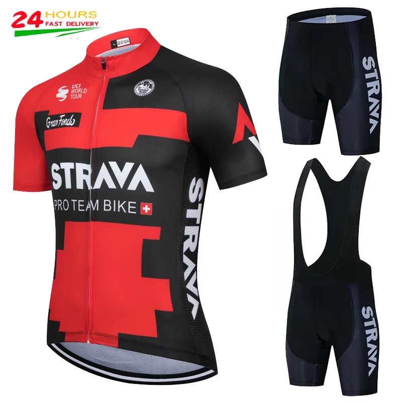 

STRAVA 2022 Summer Short sleeve Cycling Jersey Set Mountain Bike Cycling Clothing Men's Racing Bicycle Clothes Cycling Set