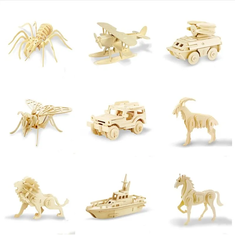 Лазерная резка сделай сам игрушки-животные корабль 3D деревянная головоломка
