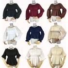 Винтажная Средневековая готическая лолита викторианская стимпанк Ретро Топ рубашка блузка Хэллоуин Карнавал Вечеринка Косплей Костюм