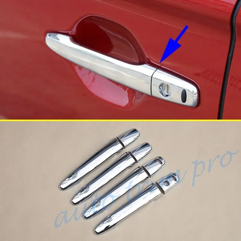 Хромированная дверная ручка с крышкой без ключа защитная накладка для Mitsubishi