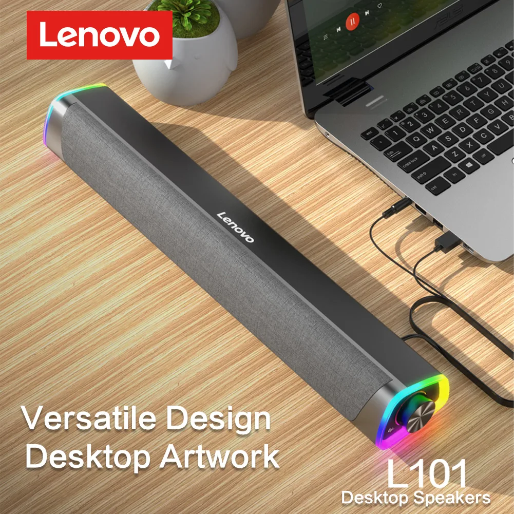 Настольный динамик Lenovo Lecoo L101 стерео колонка с объемным звучанием сабвуфер для