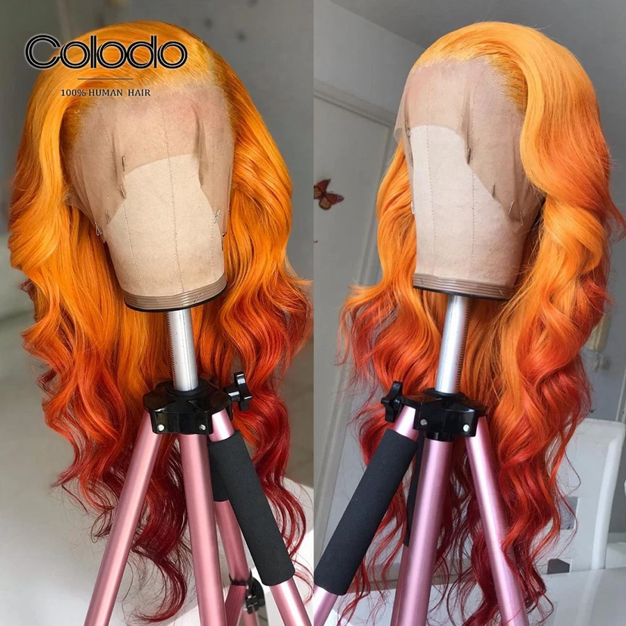 Цветной бразильский парик на сетке спереди с детскими волосами неповрежденные