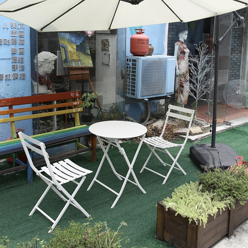 Простой обеденный стол и стул из кованого железа для скандинавского отдыха