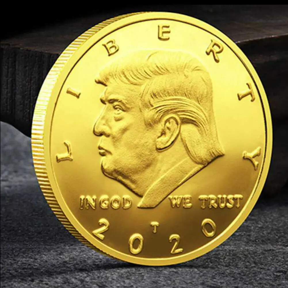

2020 President Donald Trump Plated Gold Silver Commemorative Coin Keep America Great Gift Collection