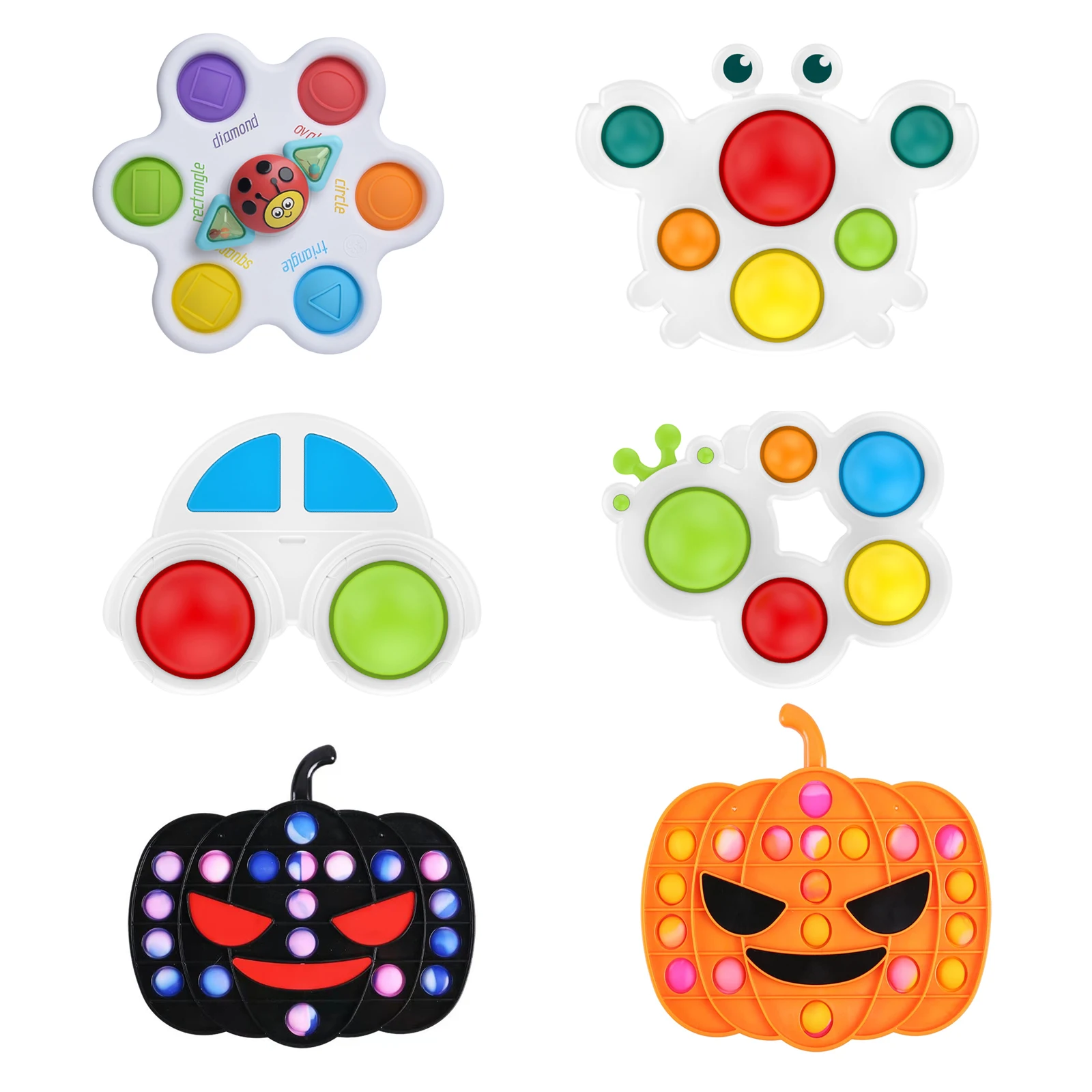 

Halloween Pumpkin Push Bubble Antistress Fidget Toy Release Stress Dimple Toy Pressure Reliever Board Controller Educational Toy