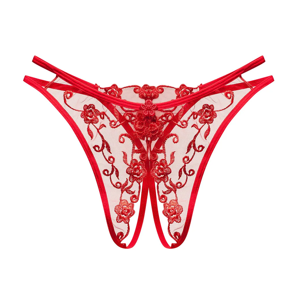 

Ladies open crotch panties thong fashion print sexy panties thong solid color lace print ladies panties 50*