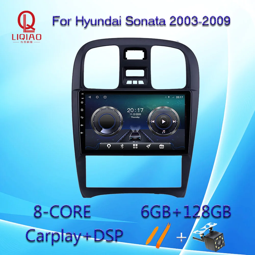

LIQIAO автомобильный радиоприемник для Hyundai Sonata 2003 - 2009 Wifi 4G Автомобильный мультимедийный плеер GPS DVR камера Bluetooth Carplay OBD FM AM OBD BT