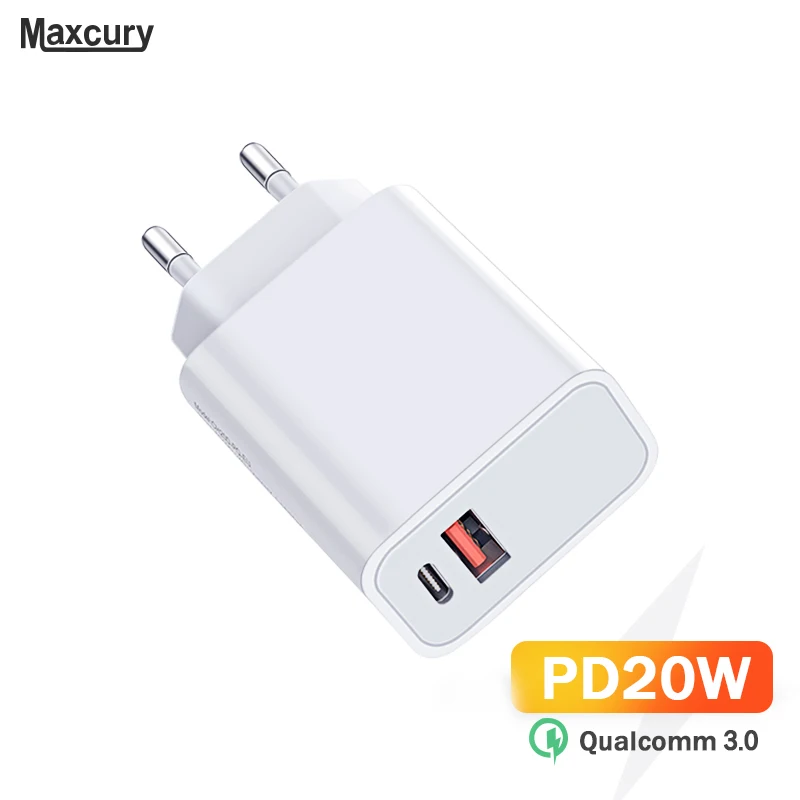 

Fast Charging Power Adapter 20W 18W 3.0 QC USB Type C PD Quick Charge Charger For iPhone 12 11 X Xs Xr Pro Max 6 7 8 iPad Huawei