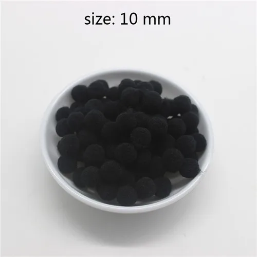 No 18 black 1600 шт 10 мм помпоны меховой плюшевый шар для рукоделия DIY ювелирных изделий для дома, свадьбы, украшения одежды, праздничные принадлежности для мероприятий - Цвет: No 18 black