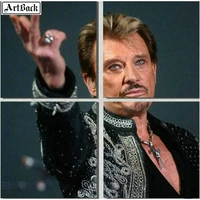 squareround johnny hallyday 5d diamond painting french singer 3d diamond mosaic embroidery crafts stickers