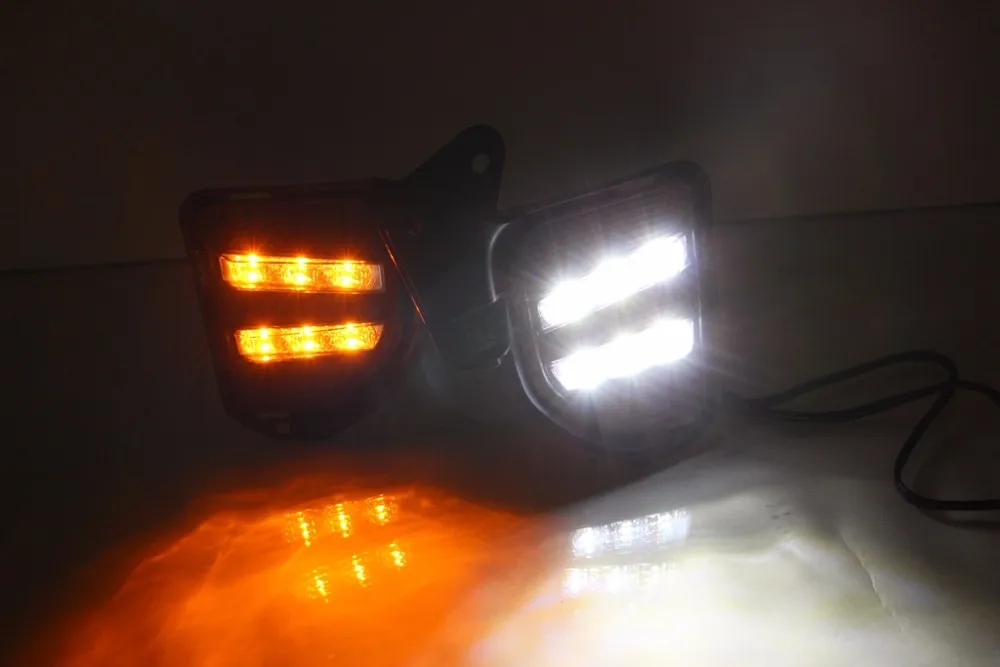 

Eosuns Led Daytime Running Light Drl for Toyota Hiace 2014 2015 2016, Wireless Switch, Yellow Turn Signal, Dim Control