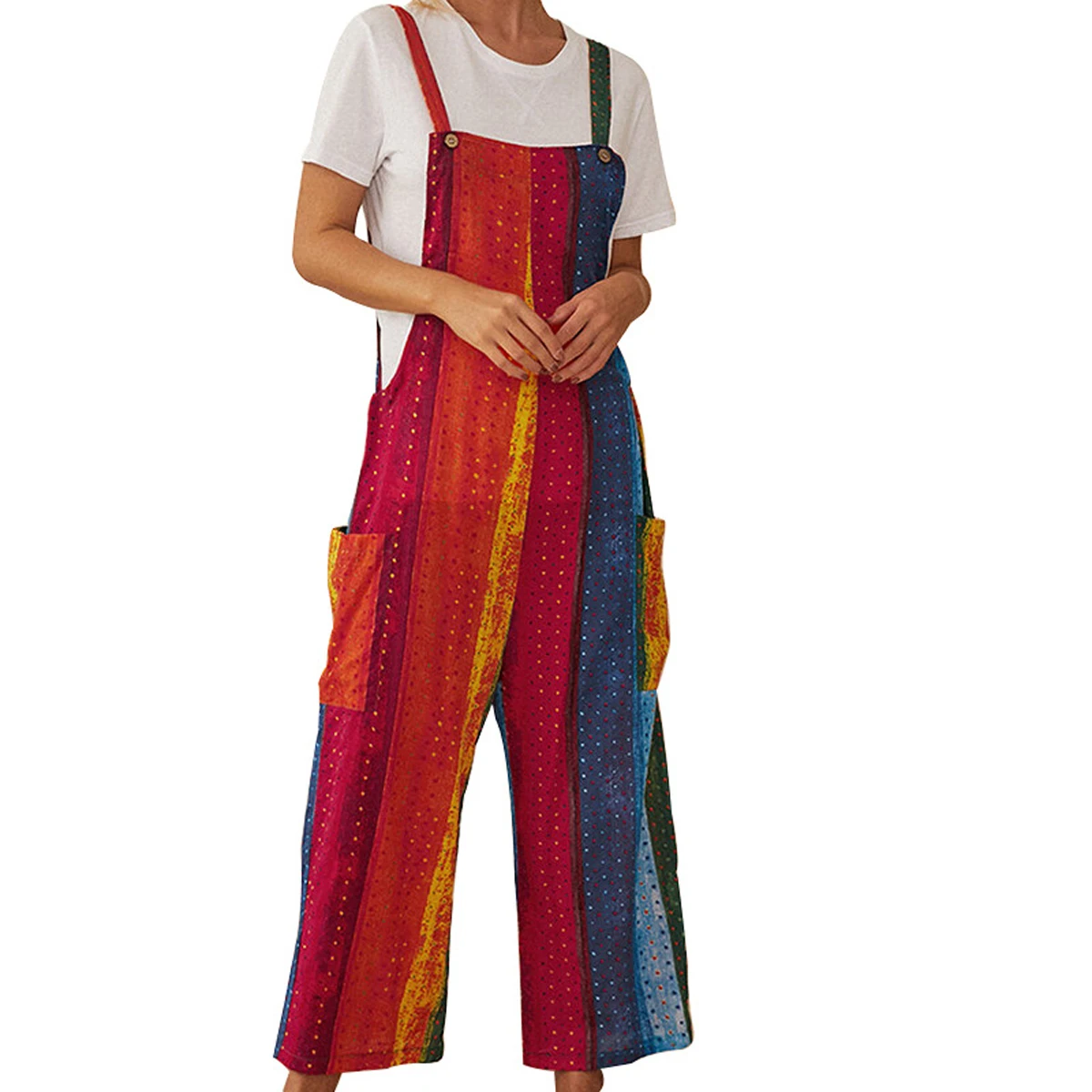 Новое поступление женские Комбинезоны на подтяжках с широкими штанинами