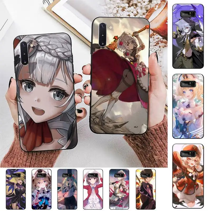 

FHNBLJ Genshin Impact Phone Case for Samsung Note 3 4 5 7 8 9 10 20 pro lite ultra Oppo A9 2020