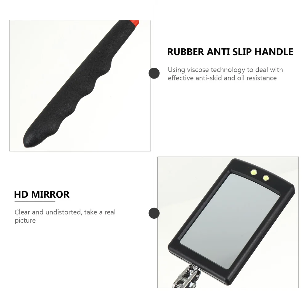 

Inspection Tool LED Lighted Telescopic Flexible Stick Swivel Inspection Mirror
