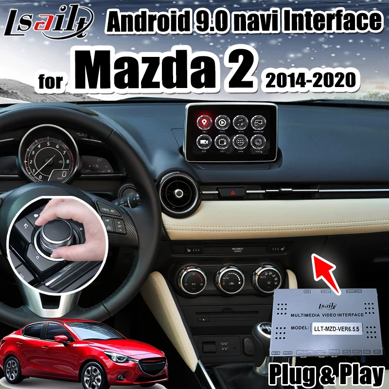Android 9 0 Автомобильный видео интеграционный интерфейс для Mazda 2 Demio 2013 19 GPS