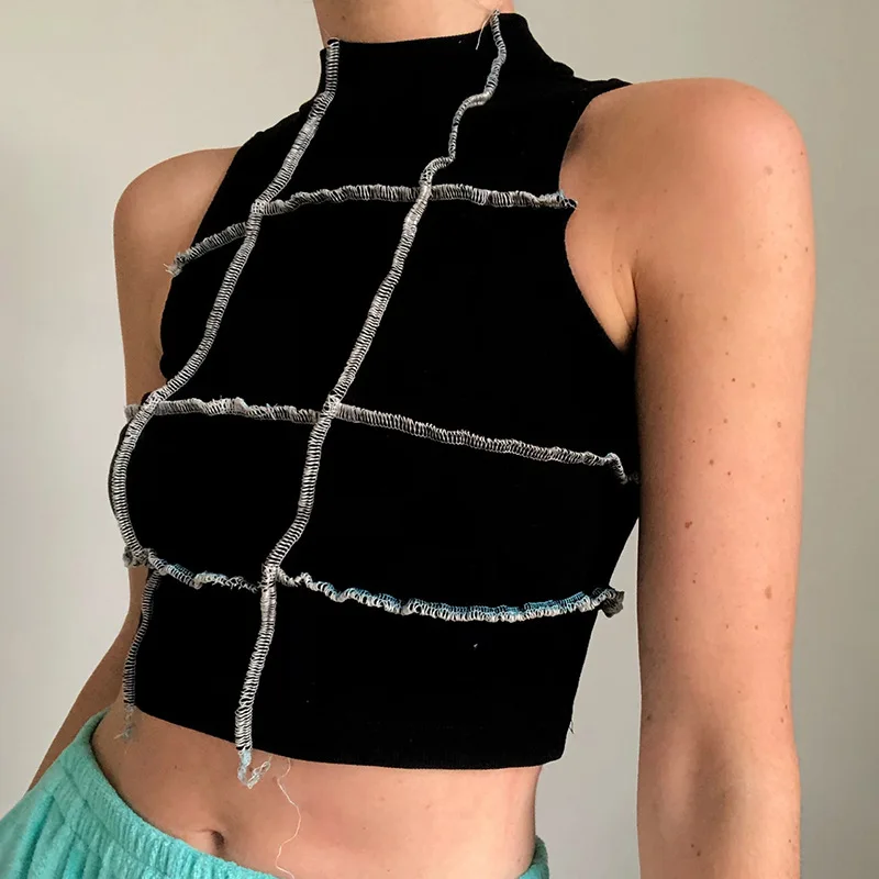 

Y2k Crop Top Sexy Tank Top Women's Sleeveless T-shirts 2021 Spring Summer New Fashion Design O Neck Solid Color Slim Tank Top