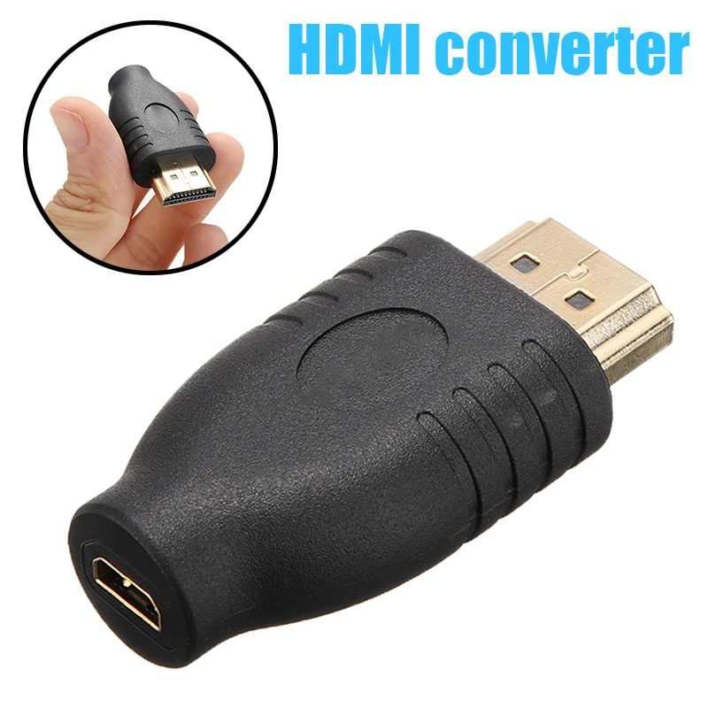 Стандартный переходник с HDMI разъемами типа А на Micro совместимый гнездом D черный