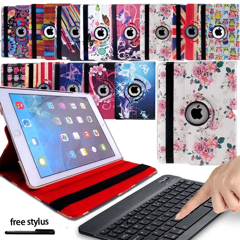 KK & LL для iPad 2 3 4 Bluetooth клавиатура + умный чехол планшета вращающийся на 360 ° с