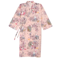 japanese traditional bathrobe kimono sleepwear women cotton gauze yukata long robe nightgown chinese hanfu pajamas