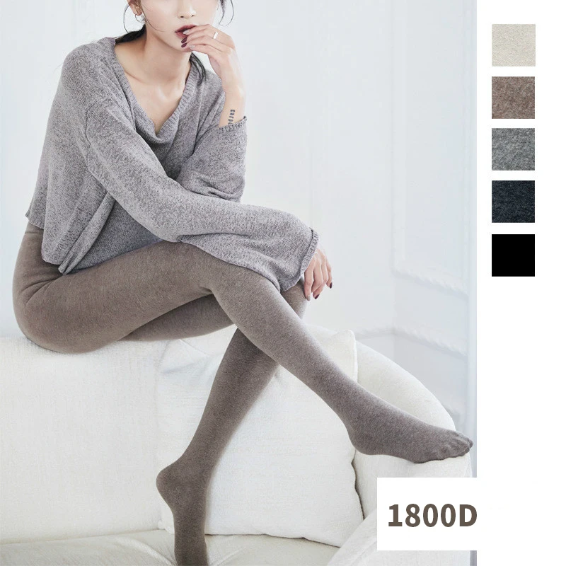 2022 Winter Ladies Pantyhose Tights Warm Women High Elastic Waist Cashmere Thick Velvet Leggings Sexy Hip Push Up Pants | Женская одежда