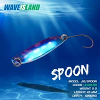 waveisland hard spoon baits metal fishing lure 5g 45mm spinner baits for trout bass fishing tackle wobblers shore casting jig