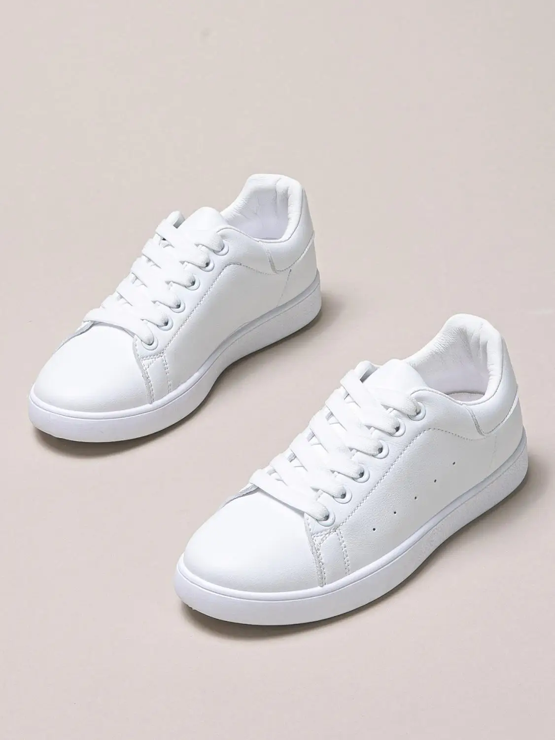 Кроссовки женские из ПУ кожи модная повседневная обувь однотонные классические