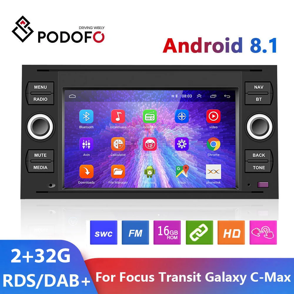 Автомагнитола Podofo 2 Din Android 8 1 7 дюймов GPS Wi Fi|Автомагнитолы| |