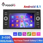 Автомагнитола Podofo, 2 Din, Android 8,1, 7 дюймов, GPS, Wi-Fi, Авторадио для Transit, Fiesta, Focus, Galaxy, Mondeo, Fusion, C-Max