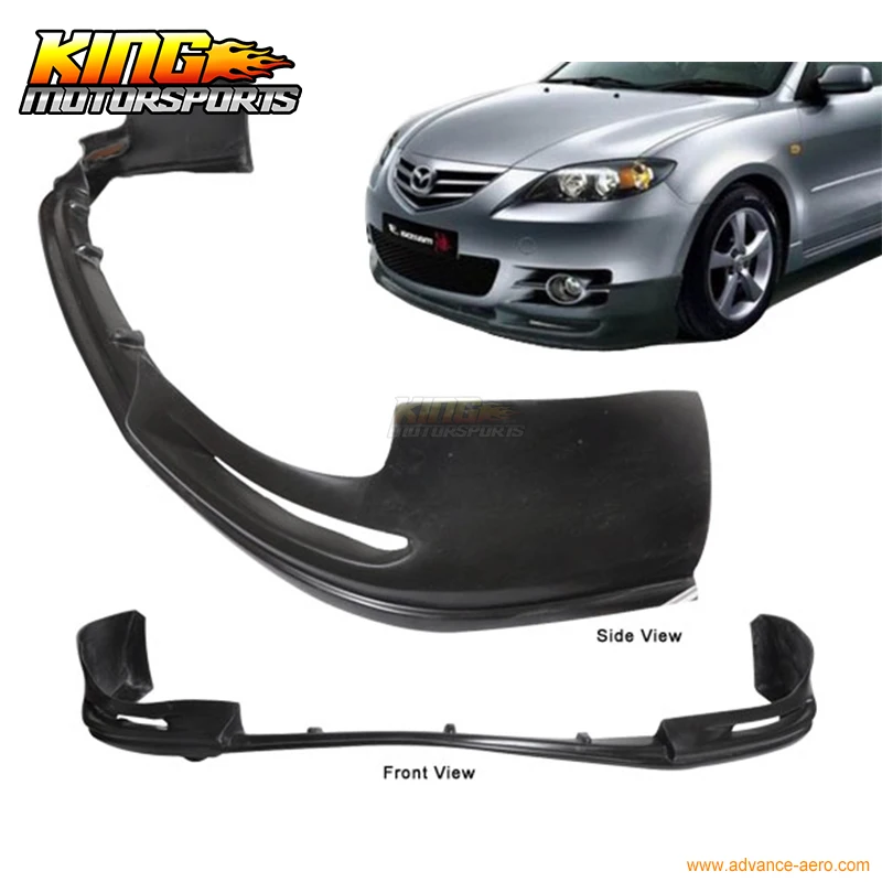 Подходит для 04 05 06 Mazda 3 4Dr Sedan S Type передний бампер спойлер Уретановый Bodykit Global