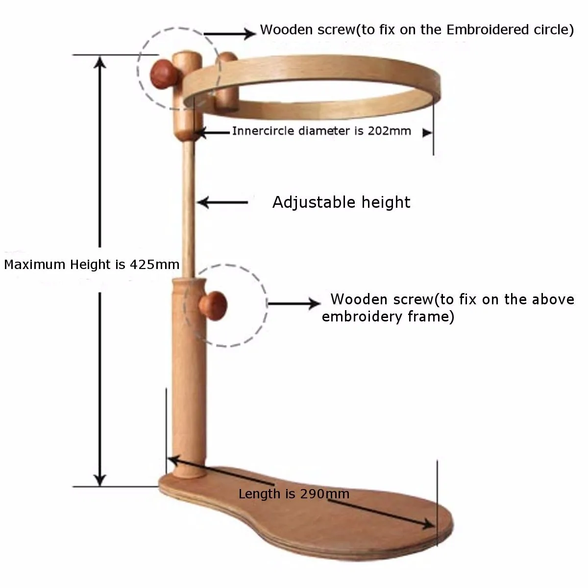 

New Embroidery Stand Hoop Wood Embroidery and Cross Stitch Hoop Set Embroidery Hoop Ring Frame Adjustable Sewing Tools