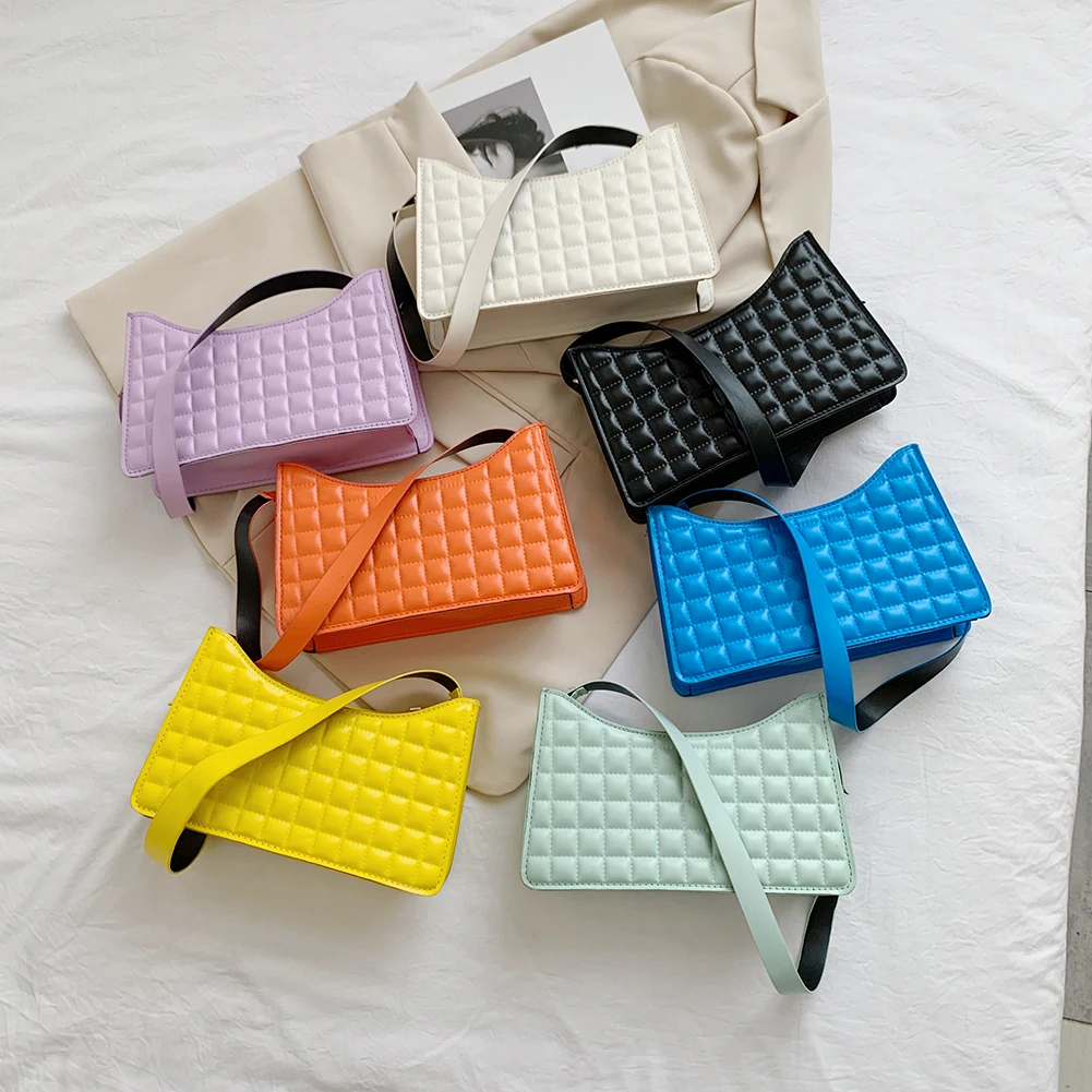 

Модные женские сумки на плечо из искусственной кожи, однотонная сумка для подмышек, повседневные универсальные Дамские Мини сумки-Хобо с се...