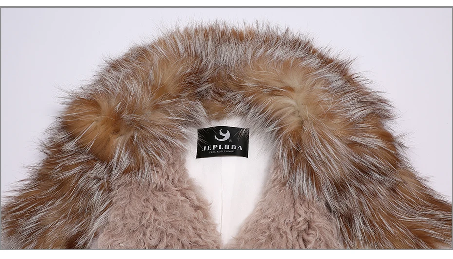 JEPLUDA Fashion женская шуба из натурального меха лиса лама комбинируйте высокое качество роскошный мягкий молодежный меховое пальто женское зимнее натуральный мех пушистый лисий с элементами моды женская куртка зимняя