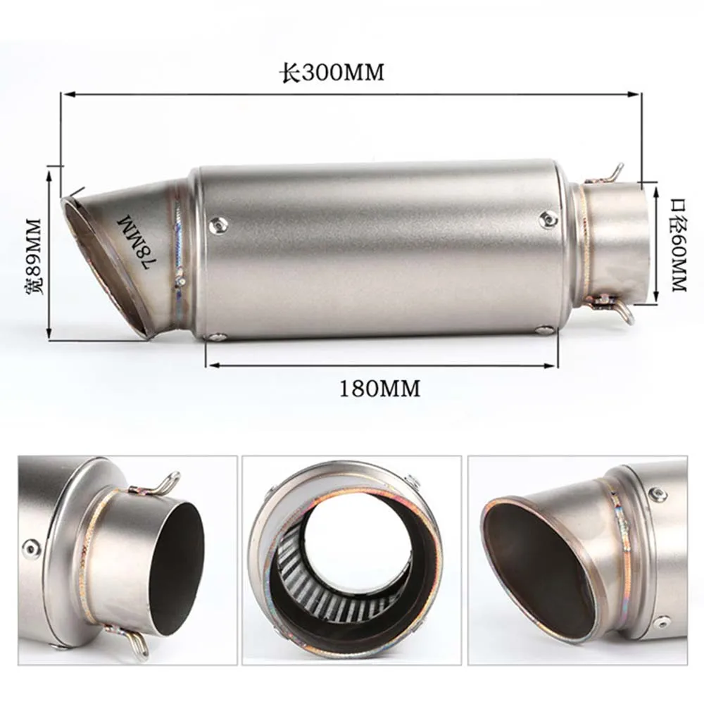 Выхлопная труба TKOSM Racing 51 мм 60 для мотоцикла скутера Модифицированная с наклейкой