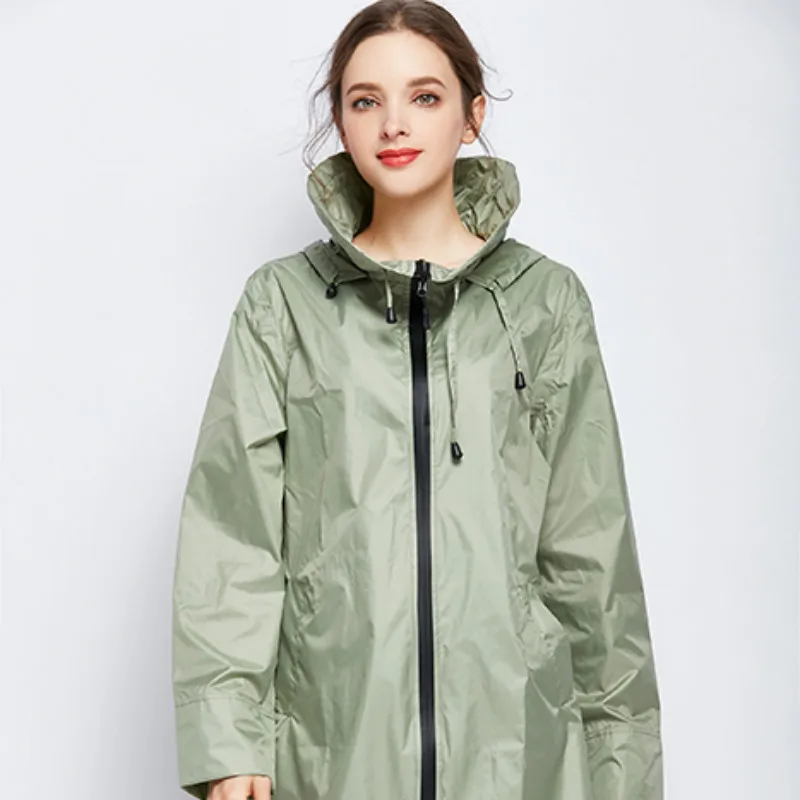 Желтый дождевик для женщин и девочек уличное длинное пончо с капюшоном взрослых