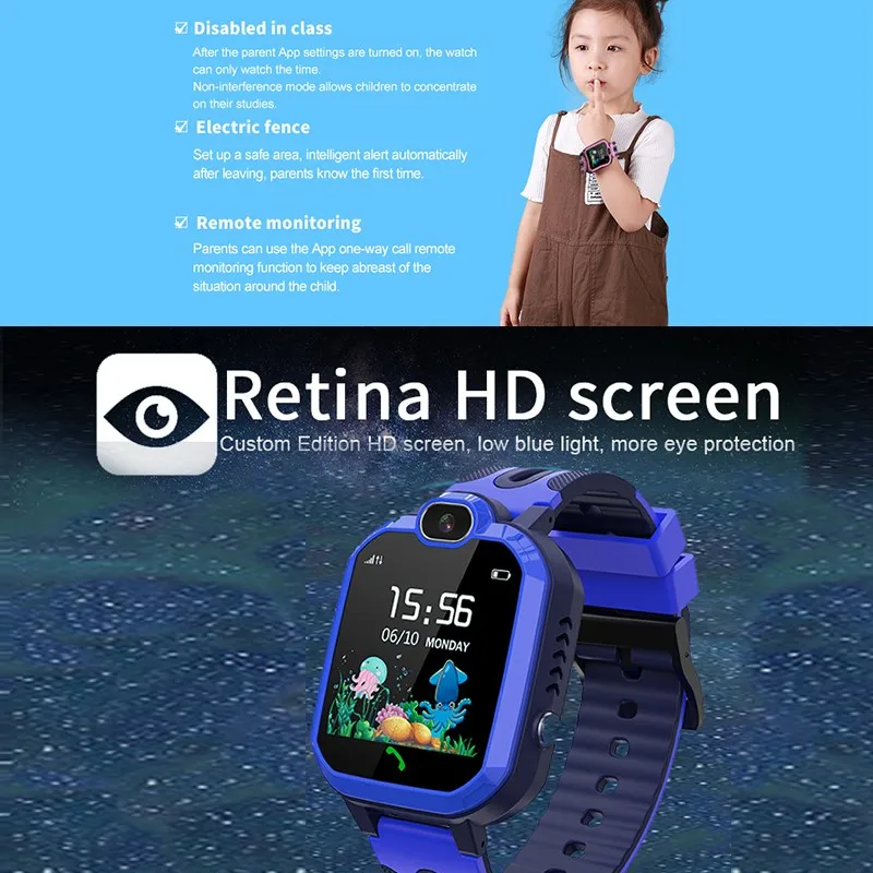 

Y52 Waterproof Smart Watch for Kids GPS LBS Location Tracking SmartWatch SIM Card Two-way Call SOS Camera Anti Lost Kids Watches