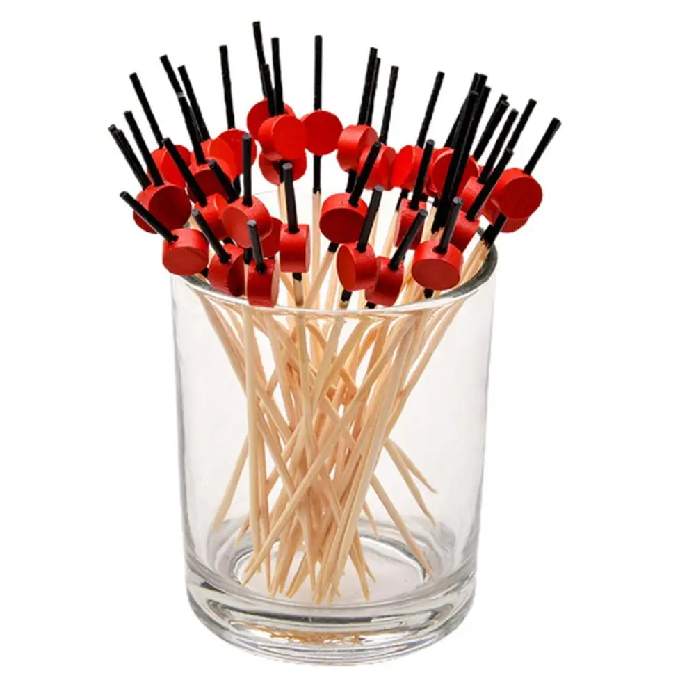 

7 Styles 100Pcs/Set Creative Utility One-Off Party Food Sticks Multicolor Food Sticks Eco-Friendly for Kitchen