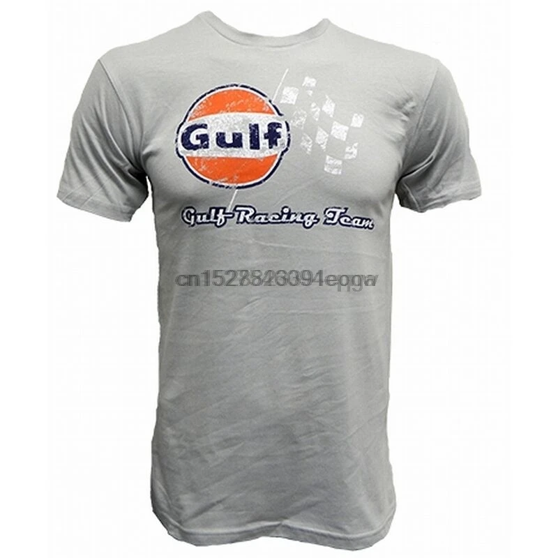 Винтажная серая мужская футболка с изображением гоночной команды|Мужские