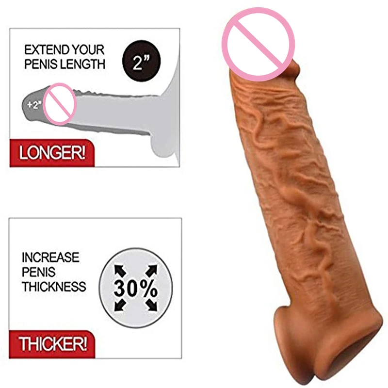 Силиконовый удлинитель для пениса мягкий мужской многоразовые презервативы