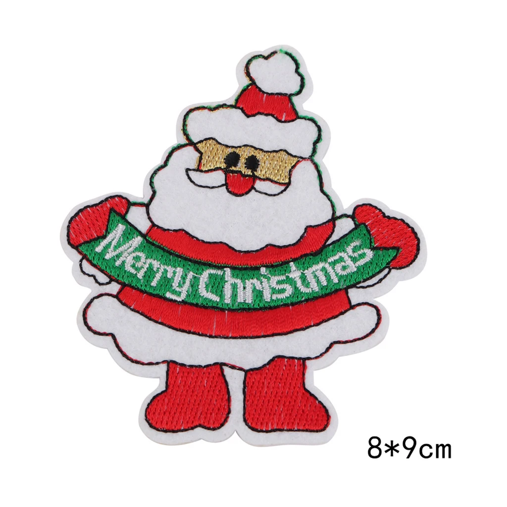 

10/12Pc Christmas Patches Snowman Xmas Tree Iron On Applique Sew On Patch Crafts