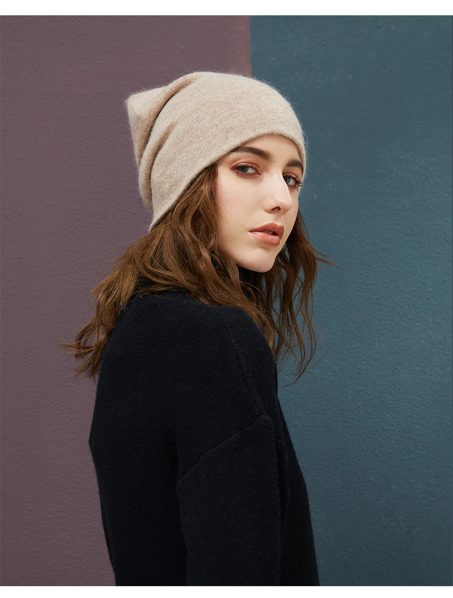 Female Beanies Rabbit Hair Winter Hats For Women Casual Autumn Knitted Beanie Girls New Fashion High Quality Soft Wool Hat