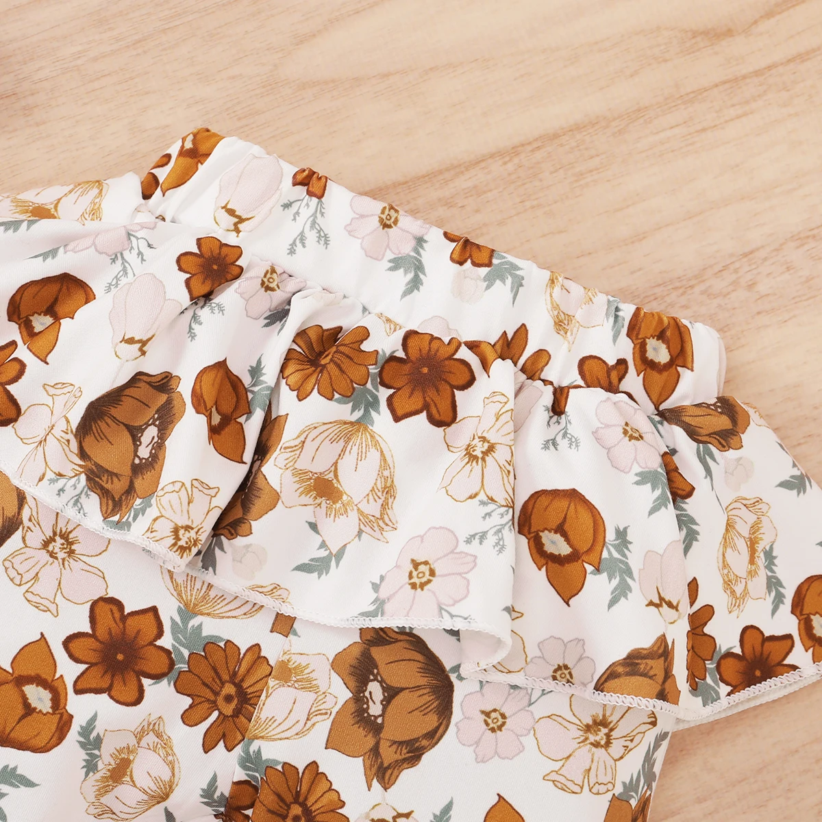 Pudcoco Kids Girl 3Pcs Set Long Sleeve Flower Printed O-Neck Romper+Casual Flouncing Pants+Headband | Мать и ребенок