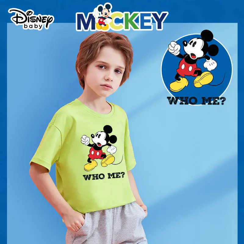 Детская летняя футболка Disney 2021 с коротким рукавом для мальчиков Спортивная модная детская летняя хлопковая футболка с коротким рукавом