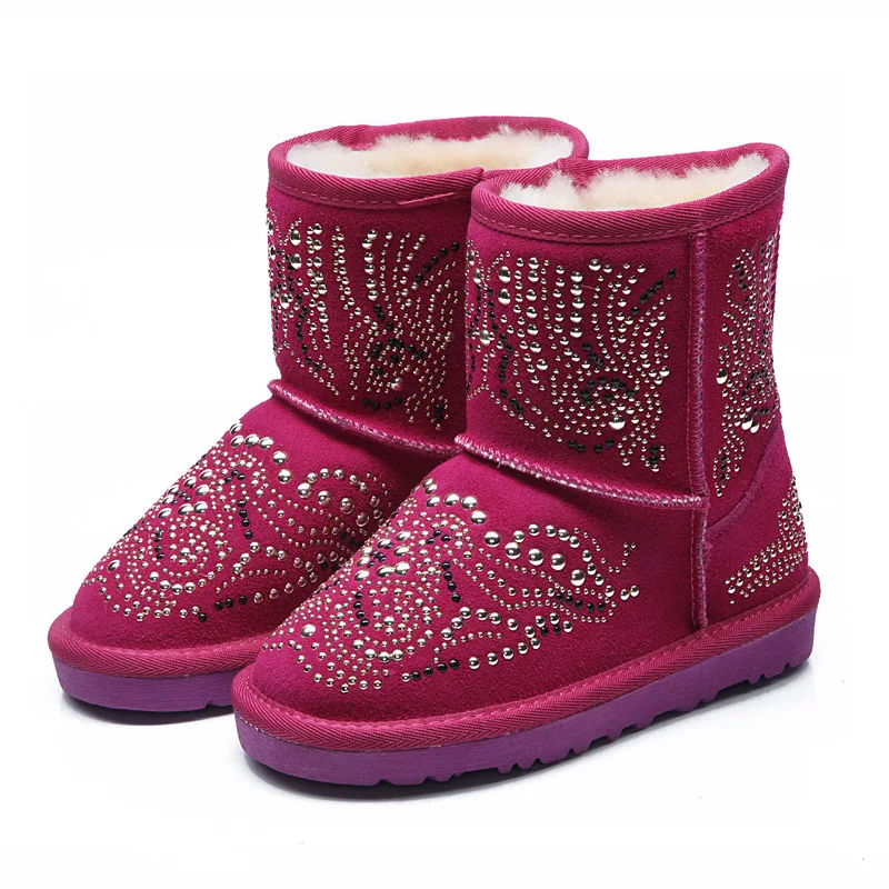 CCTWINS KIDS 2018 зимние модные детские ботинки из овчины брендовые теплые шерстяные для