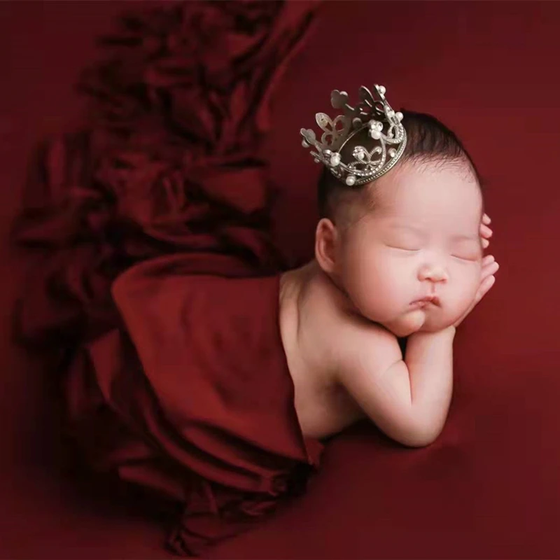 ❤️CYMMHCM Newborn Photography Clothing Crown+Stretch Wrap+Backdrop Blanket 3Pcs/set Studio Baby Girl Photo Props Accessories