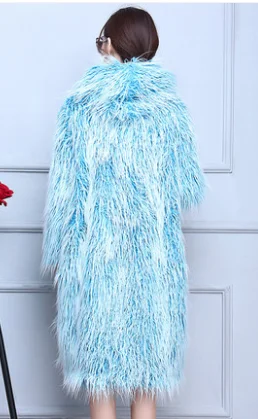 

Top Long hooded Women Long sleeve Faux Fox Fur Coat N90 high quality
