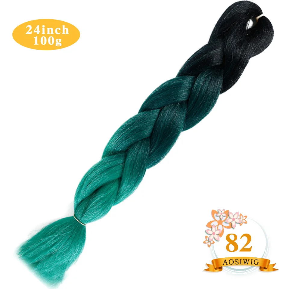 P6/613 AOSIWIG 24 ''100 г/упак. синтетические Омбре косички волос крючком косички Прически наращивание волос фиолетовый розовый черный - Цвет: P6/613