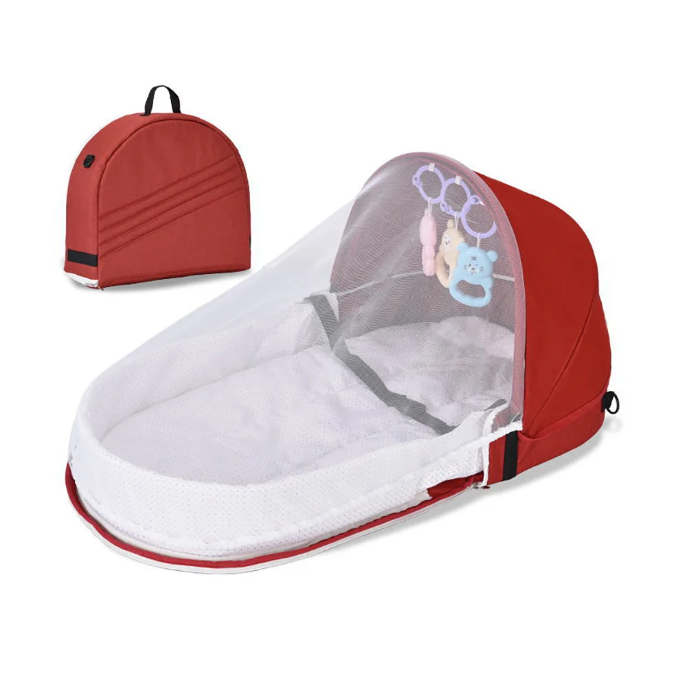 

Baby Travel Portable Mobile Crib Baby Nest Cot Newborn Multi-Function Folding Bed Child Foldable Chair With Toys Mosquito Net